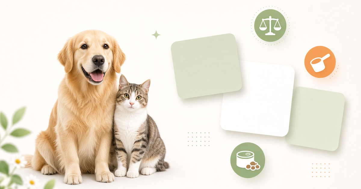 Hond en kat bij illustraties over voer vergelijken